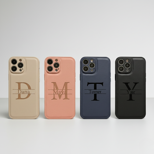 כיסוי פרימיום לאייפון עם חריטת שם אישית במגוון צבעים