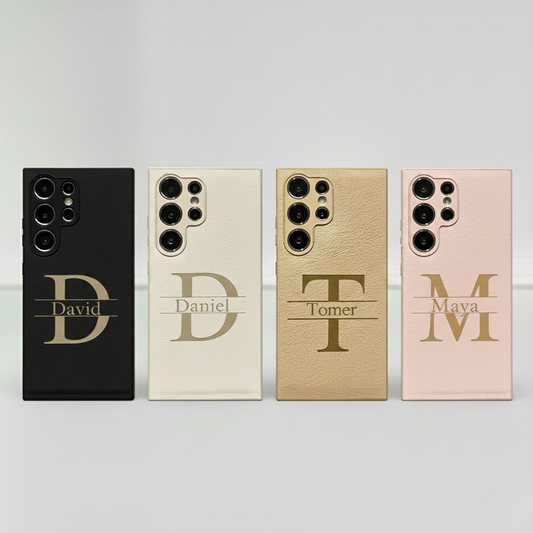 כיסוי פרימיום לסמסונג עם חריטת שם אישית במגוון צבעים
